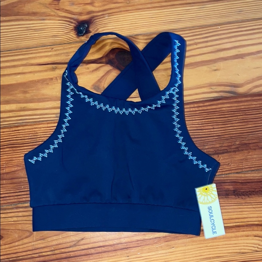 NWT Soulcycle navy bra- M